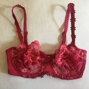 Simone Perele Armour Demi Cup Bra, Cranberry, 30E